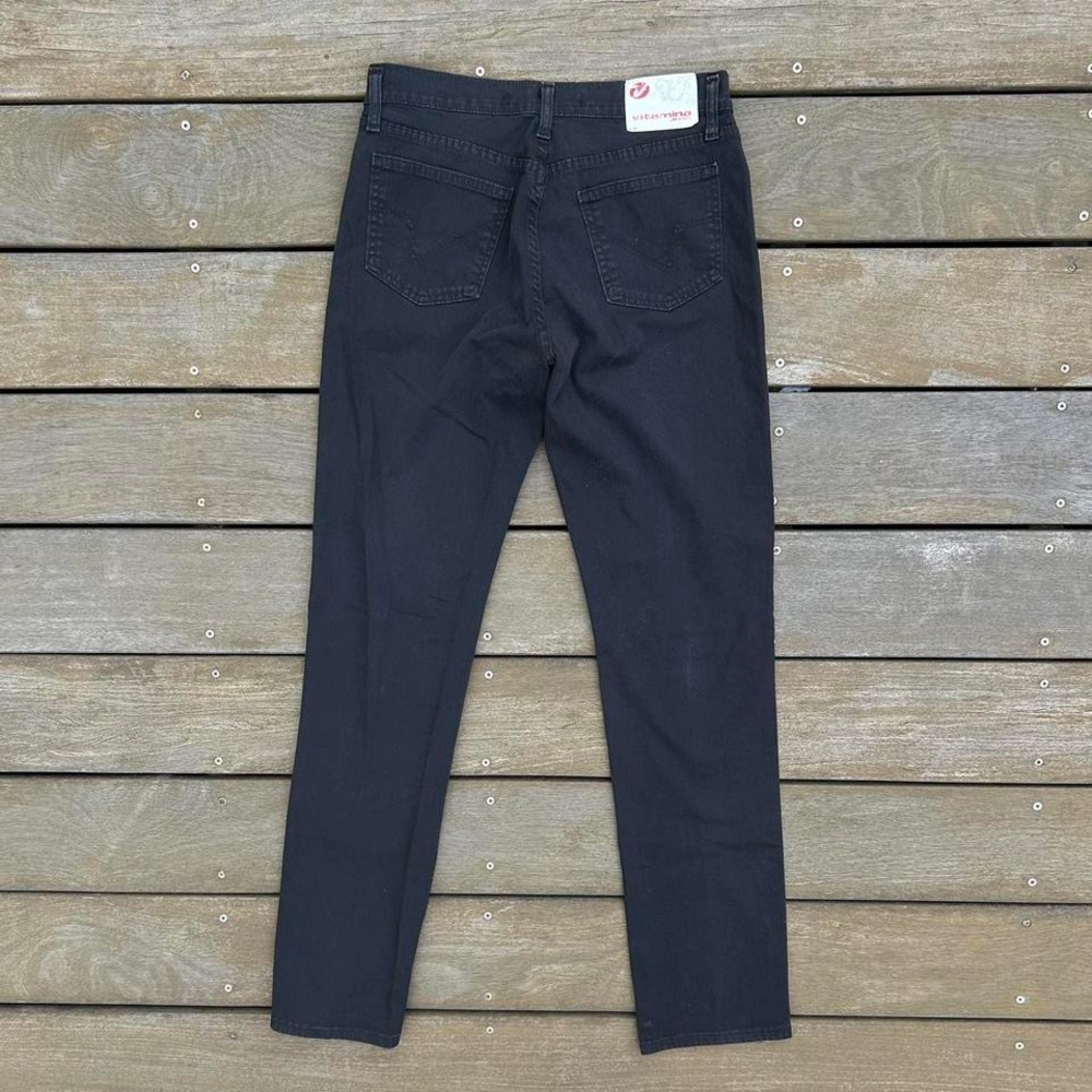 Solid Black Vitamina Jeans Mid Rise Dark Wash Made in Italy